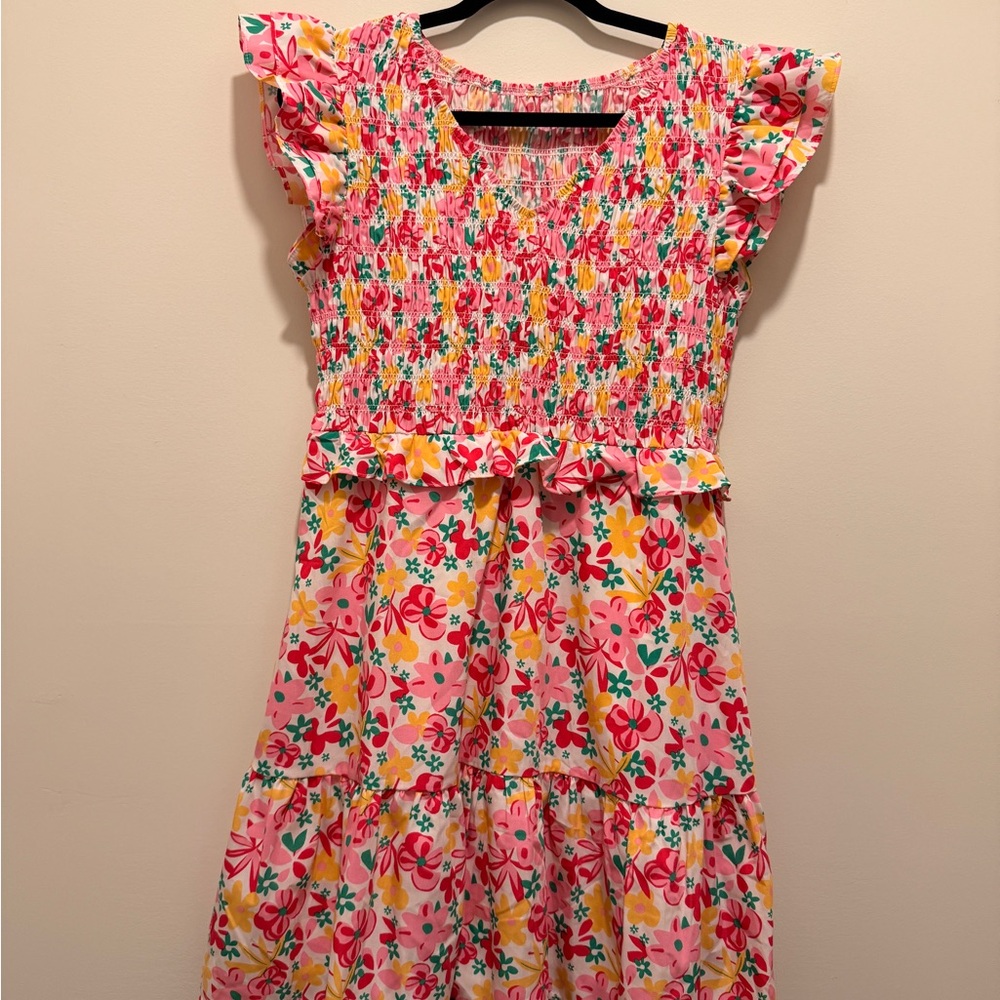 Floral Pink and Yellow Dress